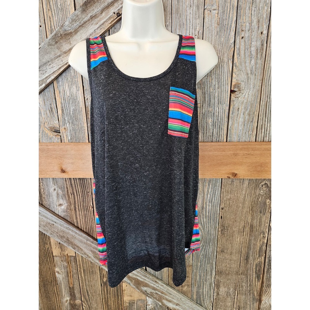 Sunshine and Rodeos size medium serape bright contrast summer career casual ^
